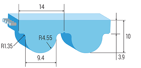 HTD14M Steel (55+85) Linear